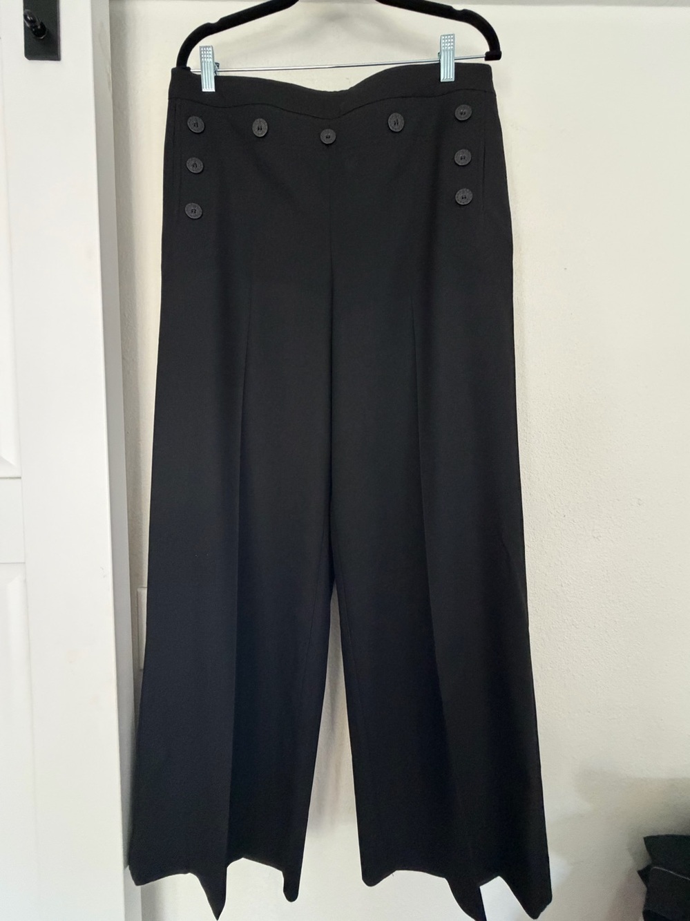 1901 Nordstrom Black Sailor Wide-Leg Pants Trousers